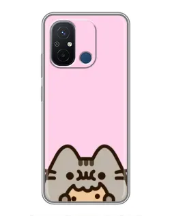 Чехол для Xiaomi Redmi 12C с картинкой «Pusheen и печенье»