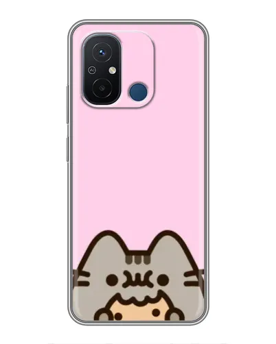 Чехол для Xiaomi Redmi 12C с картинкой «Pusheen и печенье»