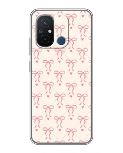 Чехол для Xiaomi Redmi 12C с картинкой «Розовые бантики Coquette»