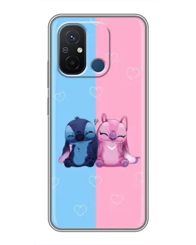 Чехол для Xiaomi Redmi 12C с картинкой «Stitch и Angel Love»