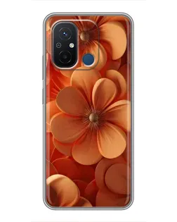 Чехол для Xiaomi Redmi 12C с картинкой «Оранжевый макро цветок»