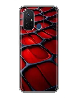 Чехол для Xiaomi Redmi 12C с картинкой «Красная глянцевая сетка»