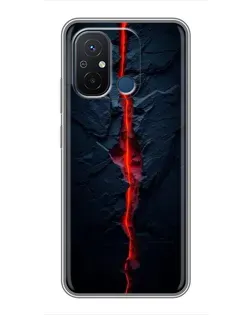 Чехол для Xiaomi Redmi 12C с картинкой «Kрасная лавовая трещина»