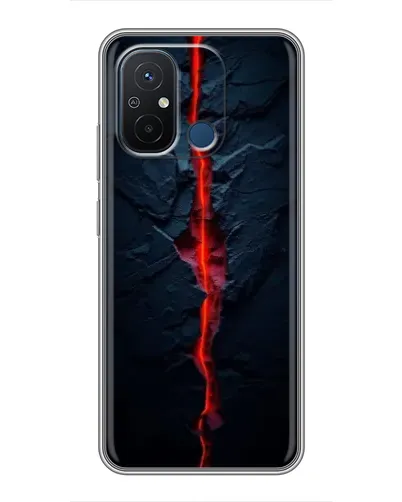Чехол для Xiaomi Redmi 12C с картинкой «Kрасная лавовая трещина»
