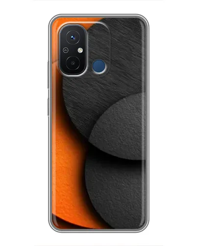 Чехол для Xiaomi Redmi 12C с картинкой «Геометрия оранжевых кругов»