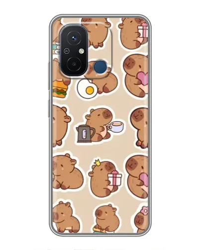 Чехол для Xiaomi Redmi 12C с картинкой «Капибары паттерн»