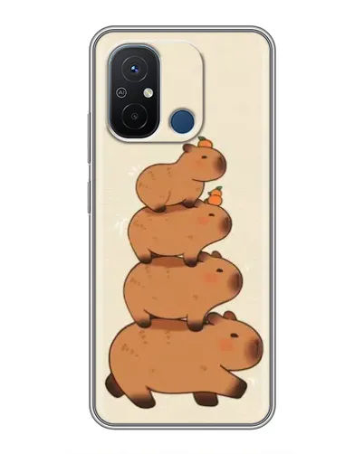 Чехол для Xiaomi Redmi 12C с картинкой «Башня из капибар»