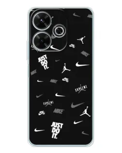 Чохол для Xiaomi Redmi 13 з картинкою «Nike Black Pattern»
