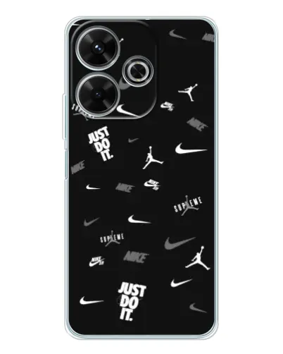 Чохол для Xiaomi Redmi 13 з картинкою «Nike Black Pattern»