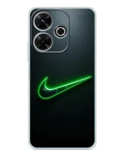 Чехол для Xiaomi Redmi 13 с картинкой «Неоновый контур Nike»