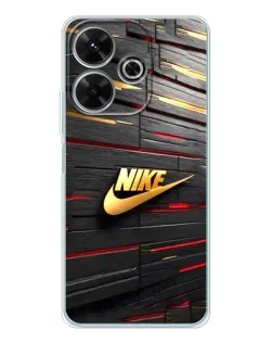 Чохол для Xiaomi Redmi 13 з картинкою «Золотий Nike на металі»
