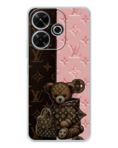 Чохол для Xiaomi Redmi 13 з картинкою «Ведмедик у стилі LV»