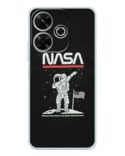 Чохол для Xiaomi Redmi 13 з картинкою «NASA — крокуємо по Місяцю»