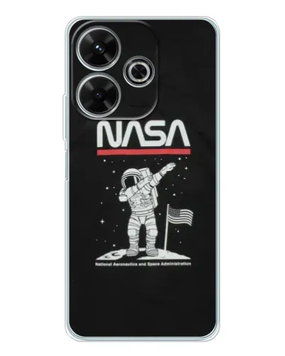 Чохол для Xiaomi Redmi 13 з картинкою «NASA — крокуємо по Місяцю»
