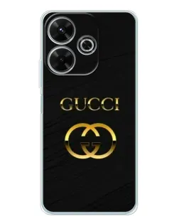 Чехол для Xiaomi Redmi 13 с картинкой «Золотой логотип Gucci»