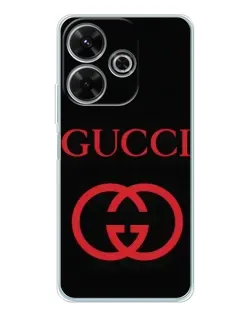 Чехол для Xiaomi Redmi 13 с картинкой «Gucci — красный логотип»