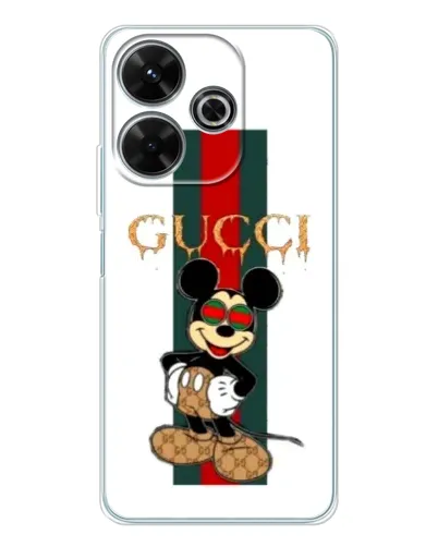 Чехол для Xiaomi Redmi 13 с картинкой «Микки Маус Gucci — полосы» Чехол для Xiaomi Redmi 13 с картинкой «Микки Маус Gucci — полосы»