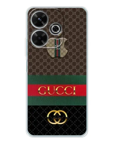 Чехол для Xiaomi Redmi 13 с картинкой «Gucci — брендированный десерт» Чехол для Xiaomi Redmi 13 с картинкой «Gucci — брендированный десерт»