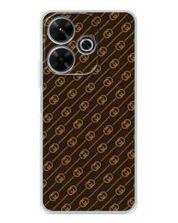 Чехол для Xiaomi Redmi 13 с картинкой «Gucci — золотые диагонали»
