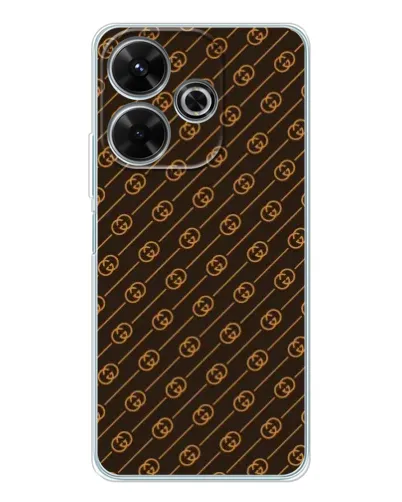 Чехол для Xiaomi Redmi 13 с картинкой «Gucci — золотые диагонали» Чехол для Xiaomi Redmi 13 с картинкой «Gucci — золотые диагонали»
