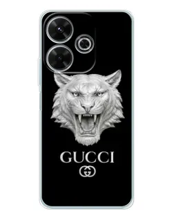 Чехол для Xiaomi Redmi 13 с картинкой «Gucci — серебряный лев» Чехол для Xiaomi Redmi 13 с картинкой «Gucci — серебряный лев»
