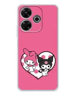 Чехол для Xiaomi Redmi 13 с картинкой «Kuromi и My Melody»