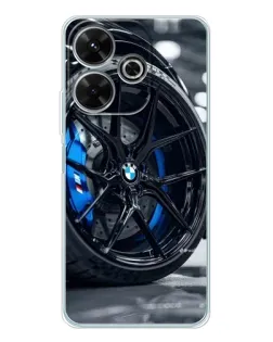 Чехол для Xiaomi Redmi 13 с картинкой «Колесо BMW вблизи»