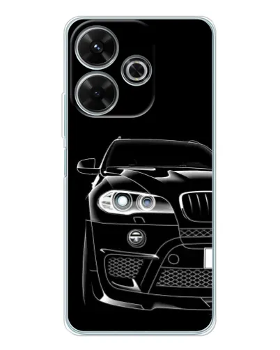 Чехол для Xiaomi Redmi 13 с картинкой «Темный силуэт BMW»