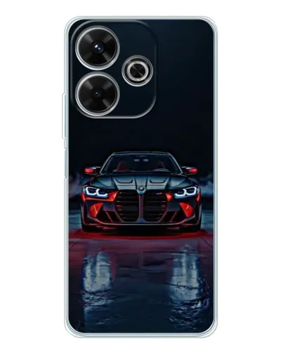 Чехол для Xiaomi Redmi 13 с картинкой «BMW на мокрой дороге»