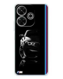 Чехол для Xiaomi Redmi 13 с картинкой «Силуэт BMW в темноте»