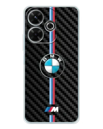 Чехол для Xiaomi Redmi 13 с картинкой «Эмблема BMW и карбон»