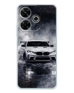 Чехол для Xiaomi Redmi 13 с картинкой «BMW сквозь туман»