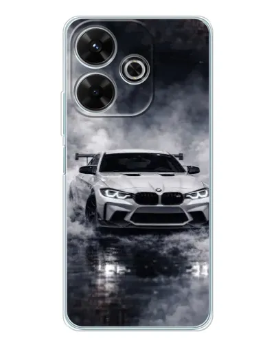 Чехол для Xiaomi Redmi 13 с картинкой «BMW сквозь туман»