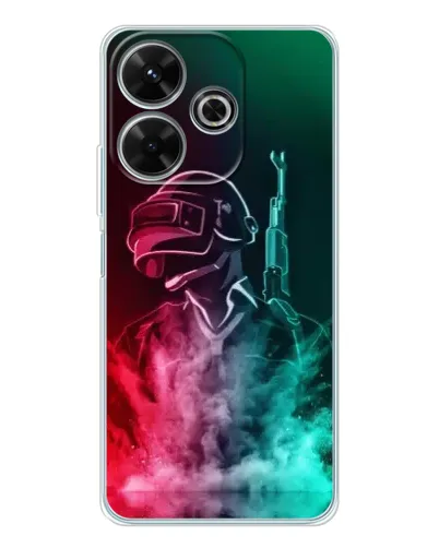 Чехол для Xiaomi Redmi 13 с картинкой «PUBG — огненный воин»