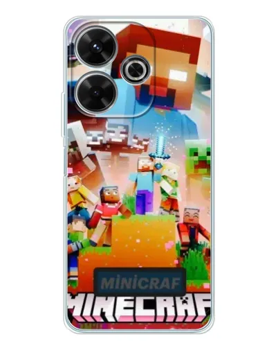 Чехол для Xiaomi Redmi 13 с картинкой «Minecraft герои игры» Чехол для Xiaomi Redmi 13 с картинкой «Minecraft герои игры»