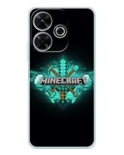 Чехол для Xiaomi Redmi 13 с картинкой «Minecraft Diamond лого»