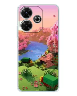 Чехол для Xiaomi Redmi 13 с картинкой «Розовое дерево Minecraft»