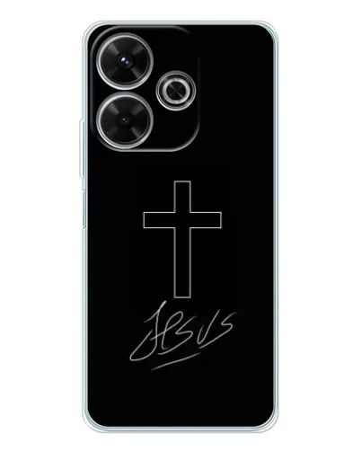 Чехол для Xiaomi Redmi 13 с картинкой «Графический крест Jesus» Чехол для Xiaomi Redmi 13 с картинкой «Графический крест Jesus»