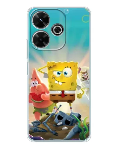 Чохол для Xiaomi Redmi 13 з картинкою «Спанч Боб переможець»