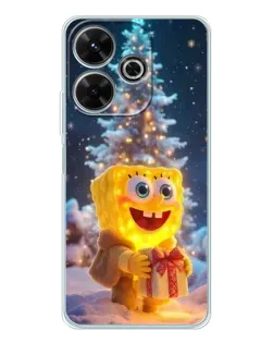 Чохол для Xiaomi Redmi 13 з картинкою «Різдвяний Спанч Боб»