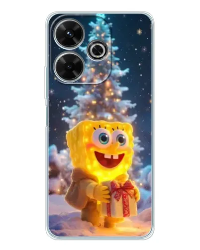 Чохол для Xiaomi Redmi 13 з картинкою «Різдвяний Спанч Боб»
