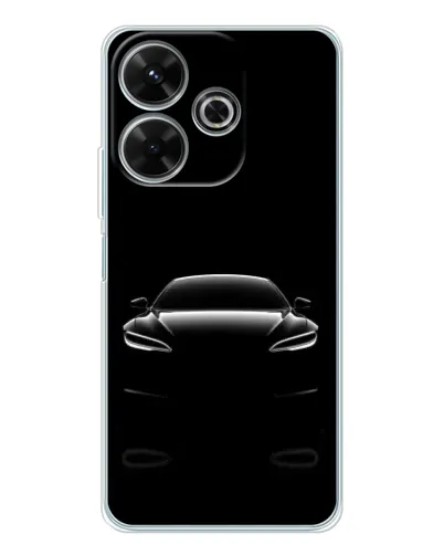Чохол для Xiaomi Redmi 13 з картинкою «Силует Tesla Night»