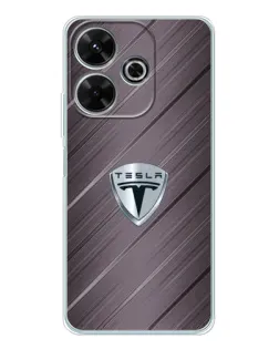 Чохол для Xiaomi Redmi 13 з картинкою «Металева текстура Tesla»