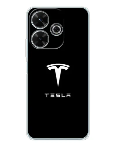 Чохол для Xiaomi Redmi 13 з картинкою «Tesla White Logo»