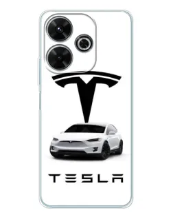 Чохол для Xiaomi Redmi 13 з картинкою «Tesla White Style»