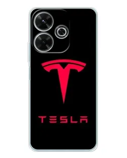 Чохол для Xiaomi Redmi 13 з картинкою «Tesla Red Logo»