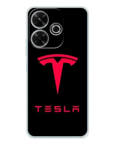 Чохол для Xiaomi Redmi 13 з картинкою «Tesla Red Logo»