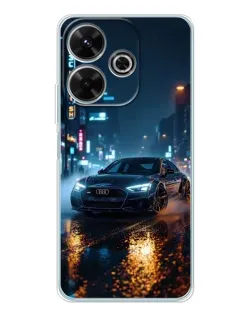 Чохол для Xiaomi Redmi 13 з картинкою «Нічне місто та Audi»