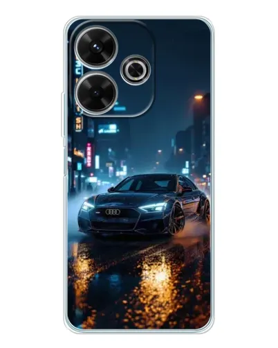 Чохол для Xiaomi Redmi 13 з картинкою «Нічне місто та Audi»