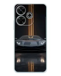 Чохол для Xiaomi Redmi 13 з картинкою «Lamborghini золоті лінії»